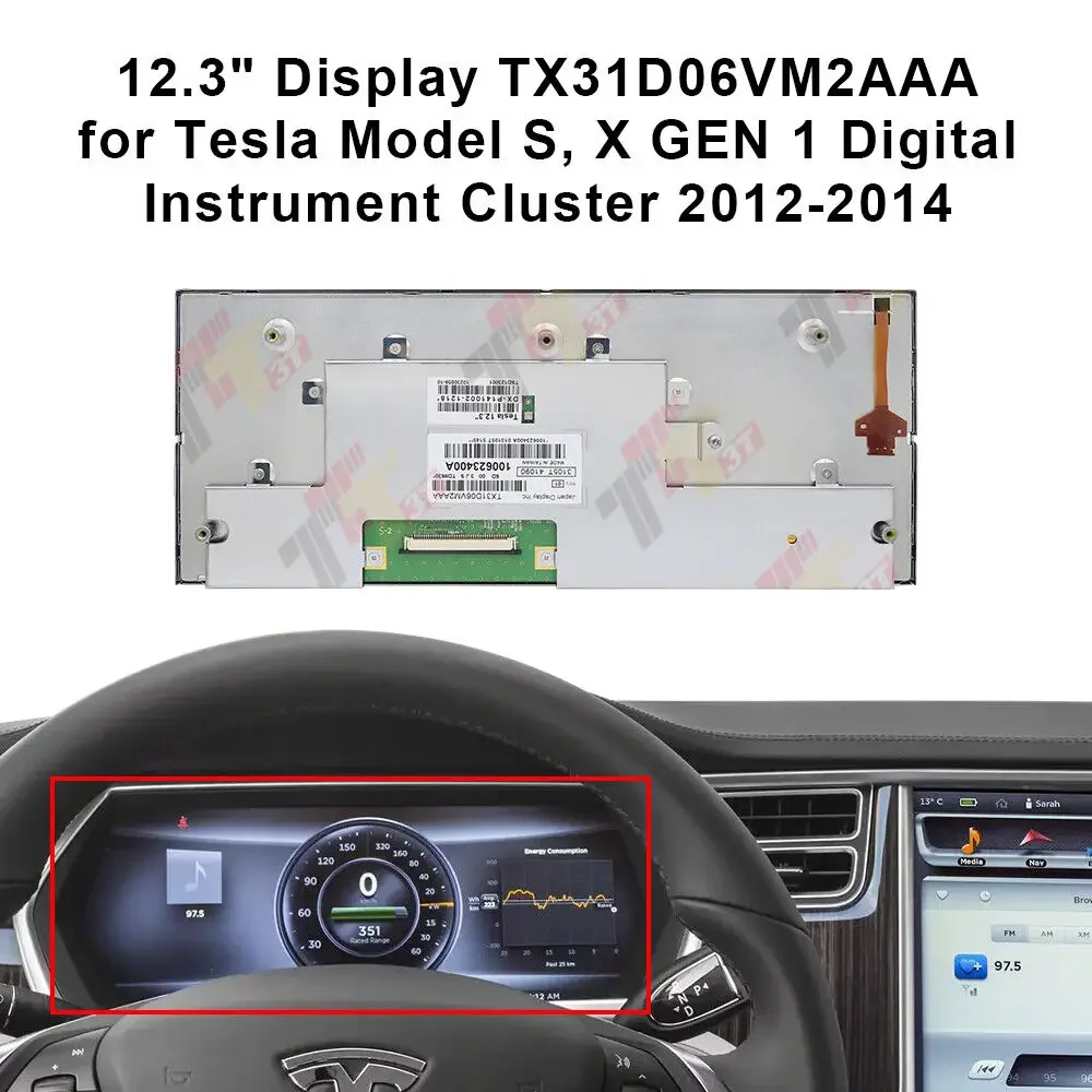 Dashboard Instrument Cluster LCD Display Screen for Tesla Model S X GEN 1 Digital Gauge Cluster TX31D06VM2AAA