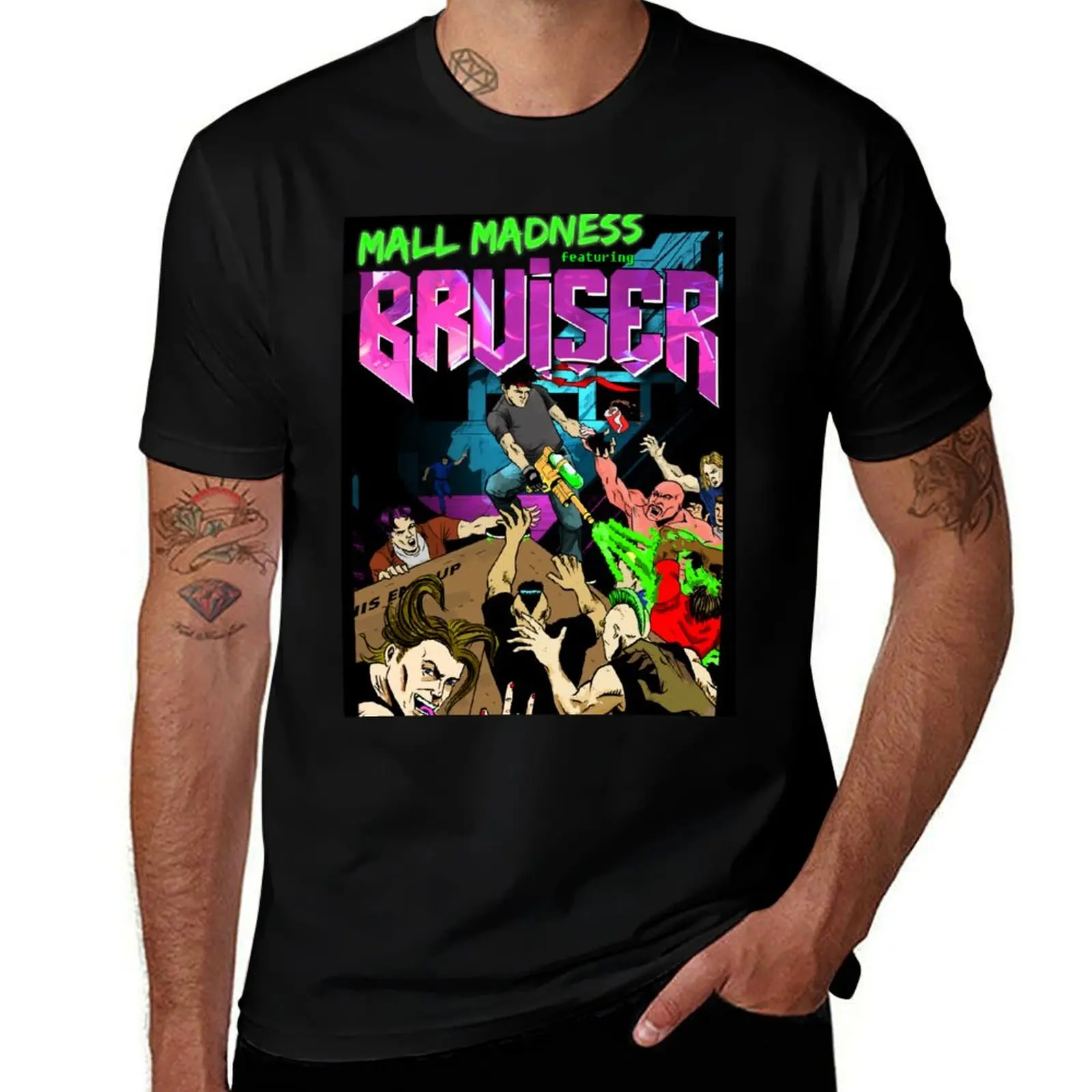 Mall Madness - Bruiser Video Game Shirt T-Shirt Basic Plain Tee for Spring and Summer T-Shirt