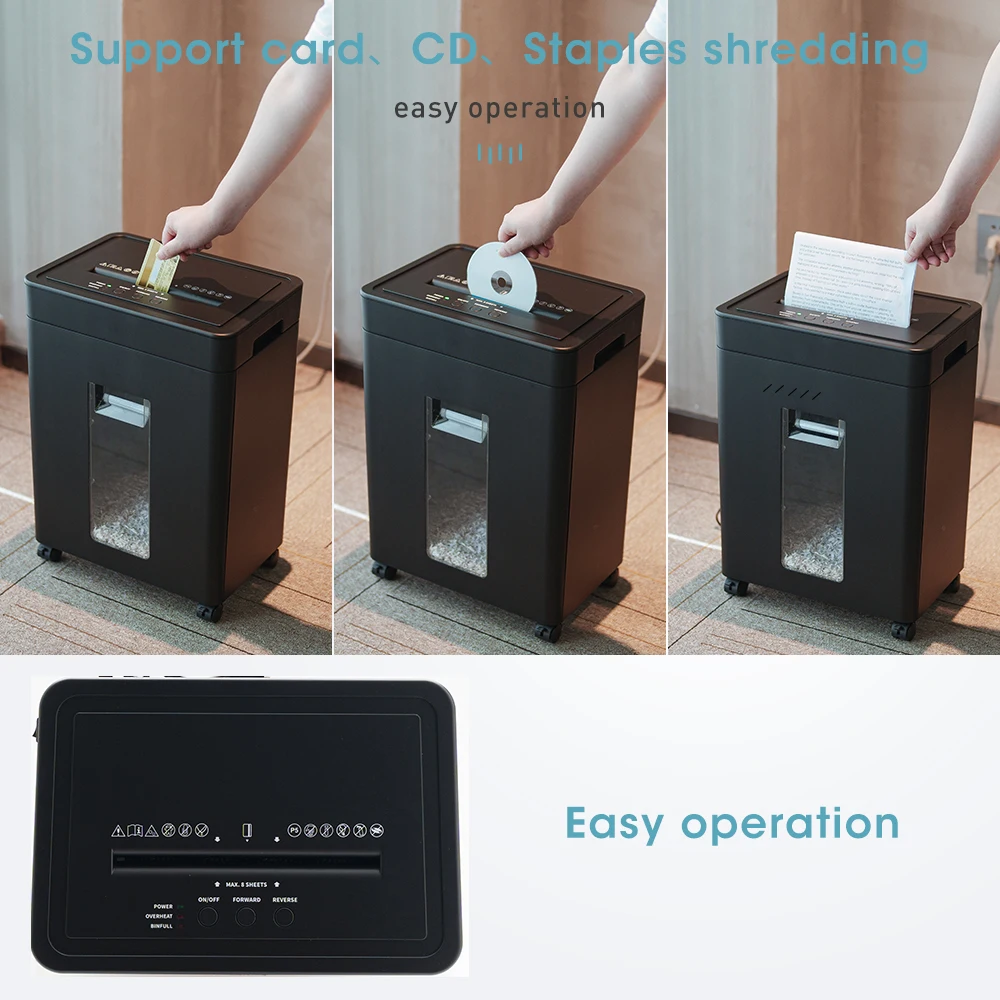 21L Mini-Aktenvernichter, manuell, 14 Blatt, 60 Min. Hochsicherheits-P4 Cross-Cut-Dokumentenzerstörer, Ausrüstung für den Heimgebrauch im Büro