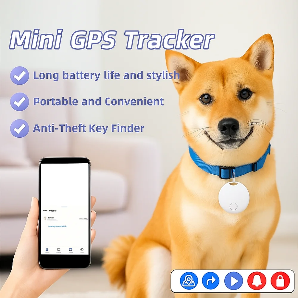

Mini Pet Smart Tracker Waterproof Reminder Bluetooth GPS Tracker Real-Time Tracking Find My APP Tracker For IOS System