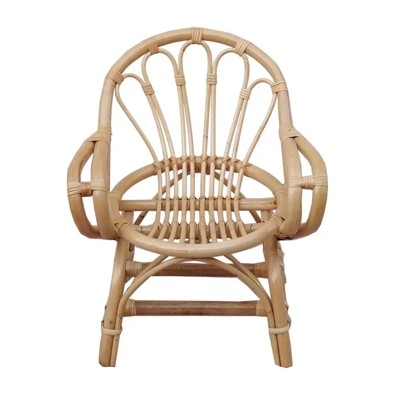 Xiaotengsha XIndonesian True Vine Nordic Children's Chair Instagram Photography  Elderly Handmade Vine Weaving