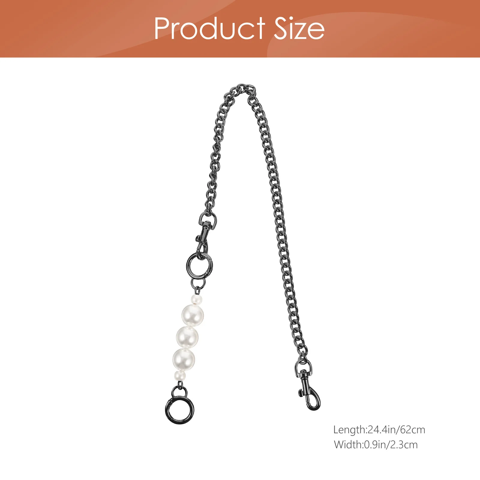 Borsa a mano con design a perla, catena di ricambio, borsa fai da te, cinturino in metallo per pochette a tracolla, accessorio decorativo di moda