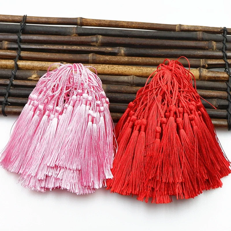 Mixed 100Pcs 13cm/5 Inch Silky Floss Bookmark Tassels Hanging Spike Rope Crafts For Jewelry Making DIY Craft Accessory