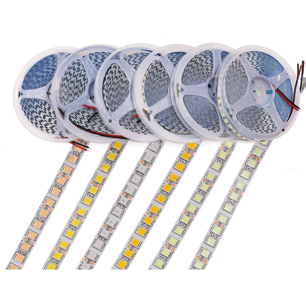 

DC 12V LED Strip SMD 5050 5054 2835 60120 240 Leds/M IP21 IP65 3000K 6000K Home Decoration 5M Flexible Ribbon Rope LED Light
