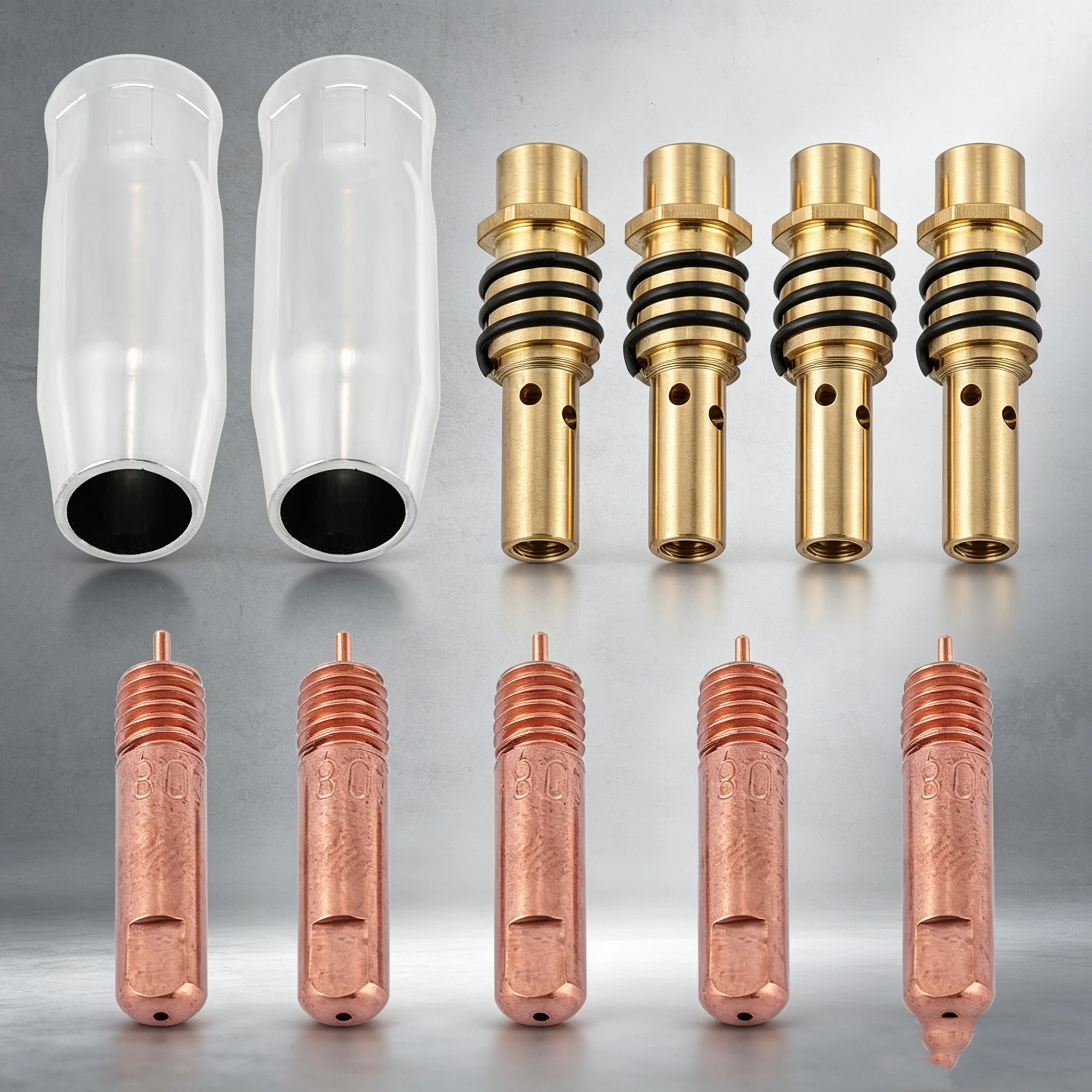 11Pcs MB15 15AK MIG Welding Torch Tip Holder Kit Gas Diffuser Nozzle Holder Replacement Consumables for 15AK MIG/MAG Welding Gun