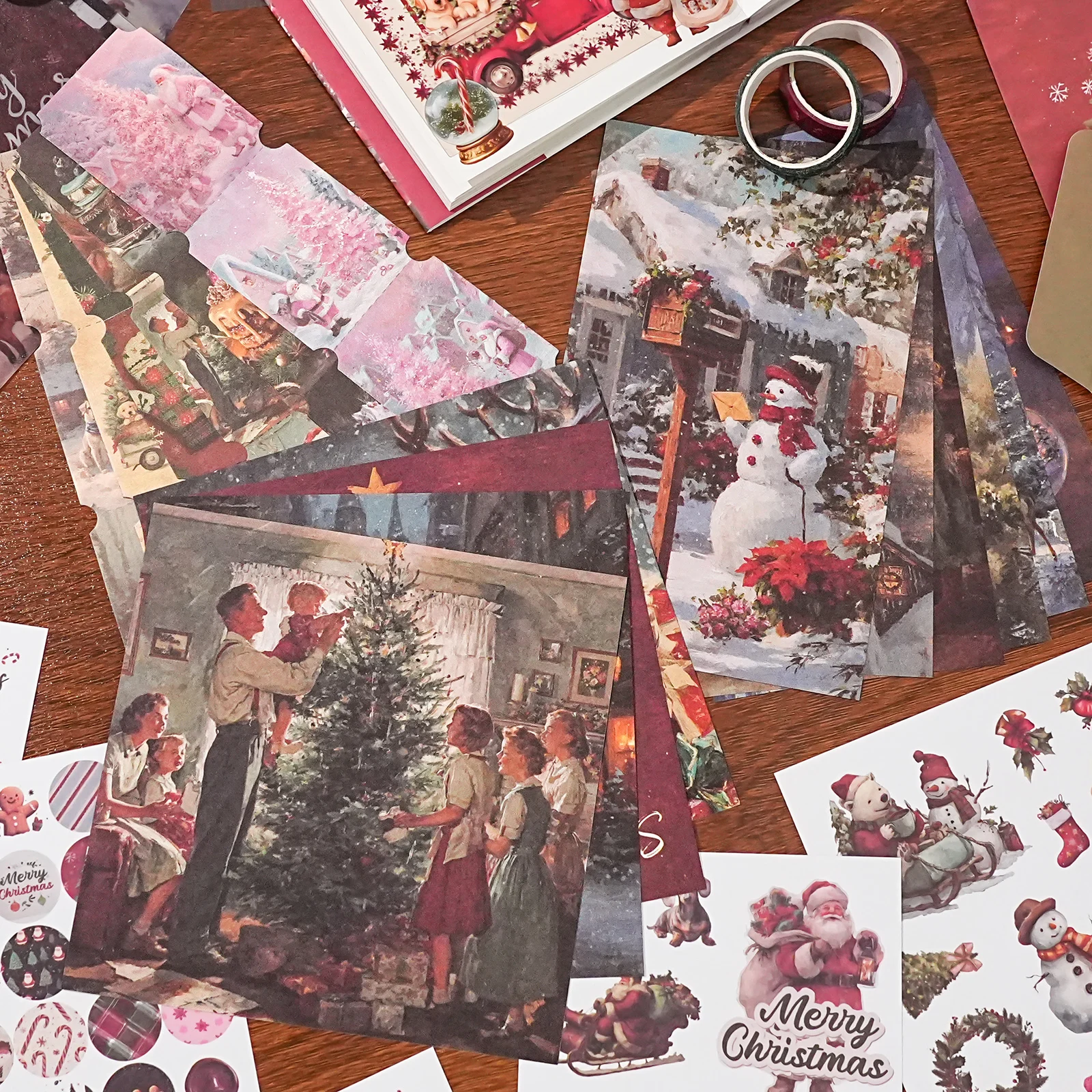 Christmas Letter Gift Box, High-Value DIY Planner, Diary Stickers, Journal Gift Box Set, Lots of Christmas Retro Decoration Materials