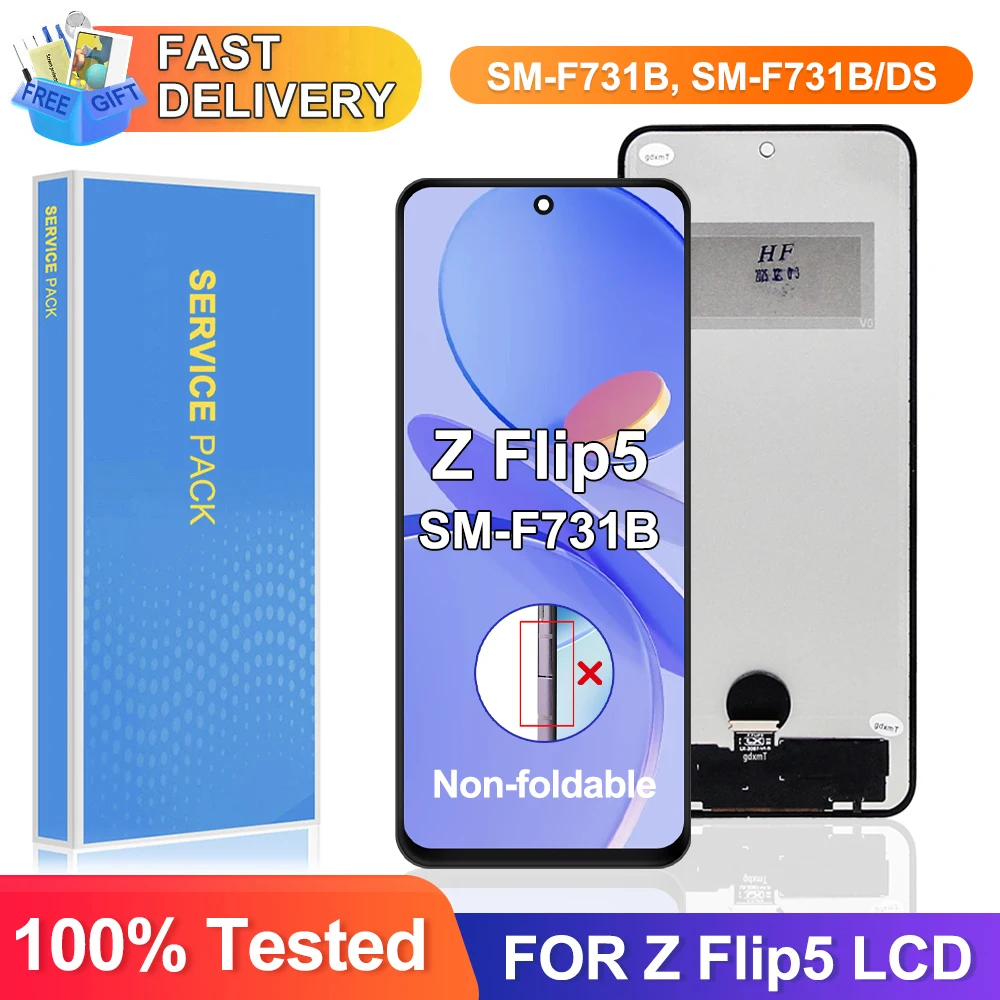 tft-per-samsung-z-flip5-sm-f731b-sm-f731u-sm-f731f-f731-sm-f731u-display-lcd-touch-screen-digitizer-assembly-parti-di-ricambio
