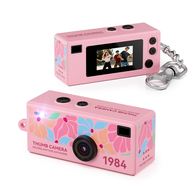 Lenovo Neue 1080P Cartoon-Kamera Mini-Kamera für Fotos und Videos Tragbare Daumengroße Kamera für Studenten Perfekt als Geschenk.