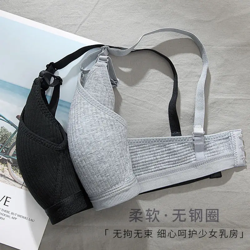 Baumwolle Unterwäsche Frauen AB Bh Drahtlose Versammelt Komfort V Büstenhalter Push-Up Dessous Bralette Für Frauen Seamleass Bhs