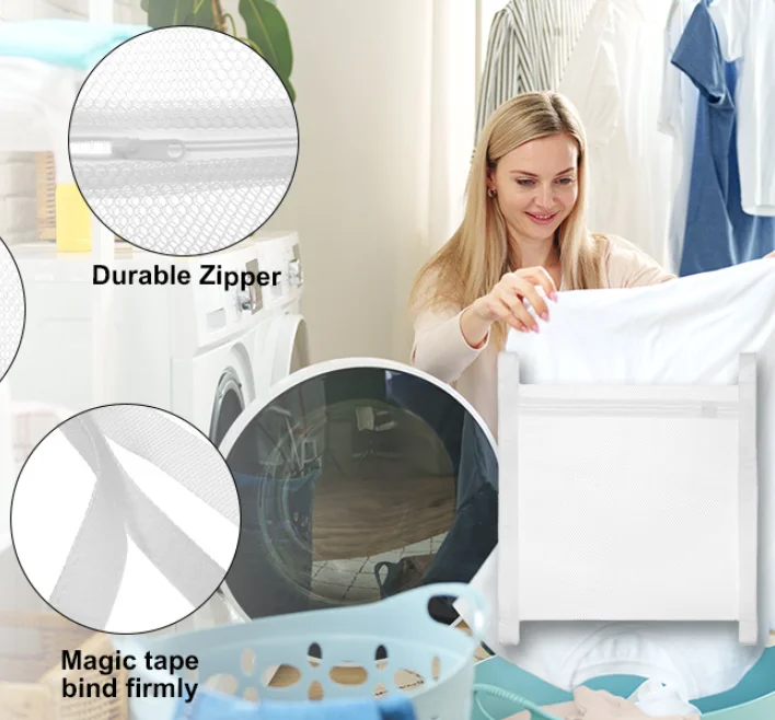 Sneaker Dryer Bags for Shoes with Adjustable Straps, Mesh Shoe Laundry Bags for Dryer, Reusable Shoe Drying Holder Protects Dryer & Reduces Noise