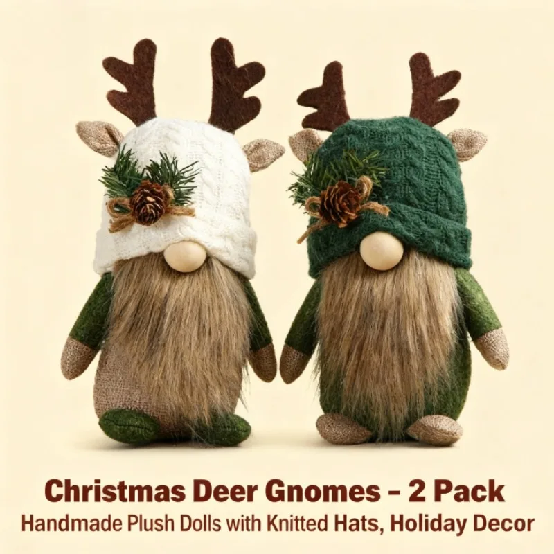 

Плюшевая вязаная кукла с оленем, декор лесного стола, подарок на окно без лица