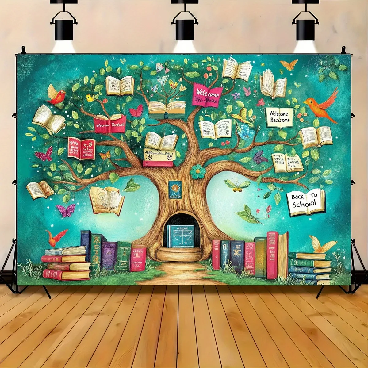 The perfect Whimsical Back to School Book Tree Tapestry Curtain Nursery Decor Educational Classroom Learning Wall Hanging