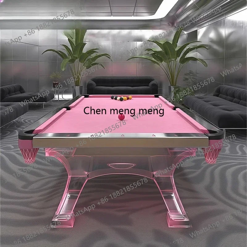 Hot sales Light Luxury Home Acrylic Pink Billiard Table Designer Billiard Table Entertainment Billiard Table