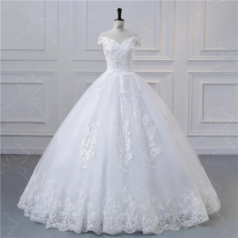 Vestido de casamento elegante laço pescoço barco, simples e leve vestido de baile luxo, foto real, plus size, 2024