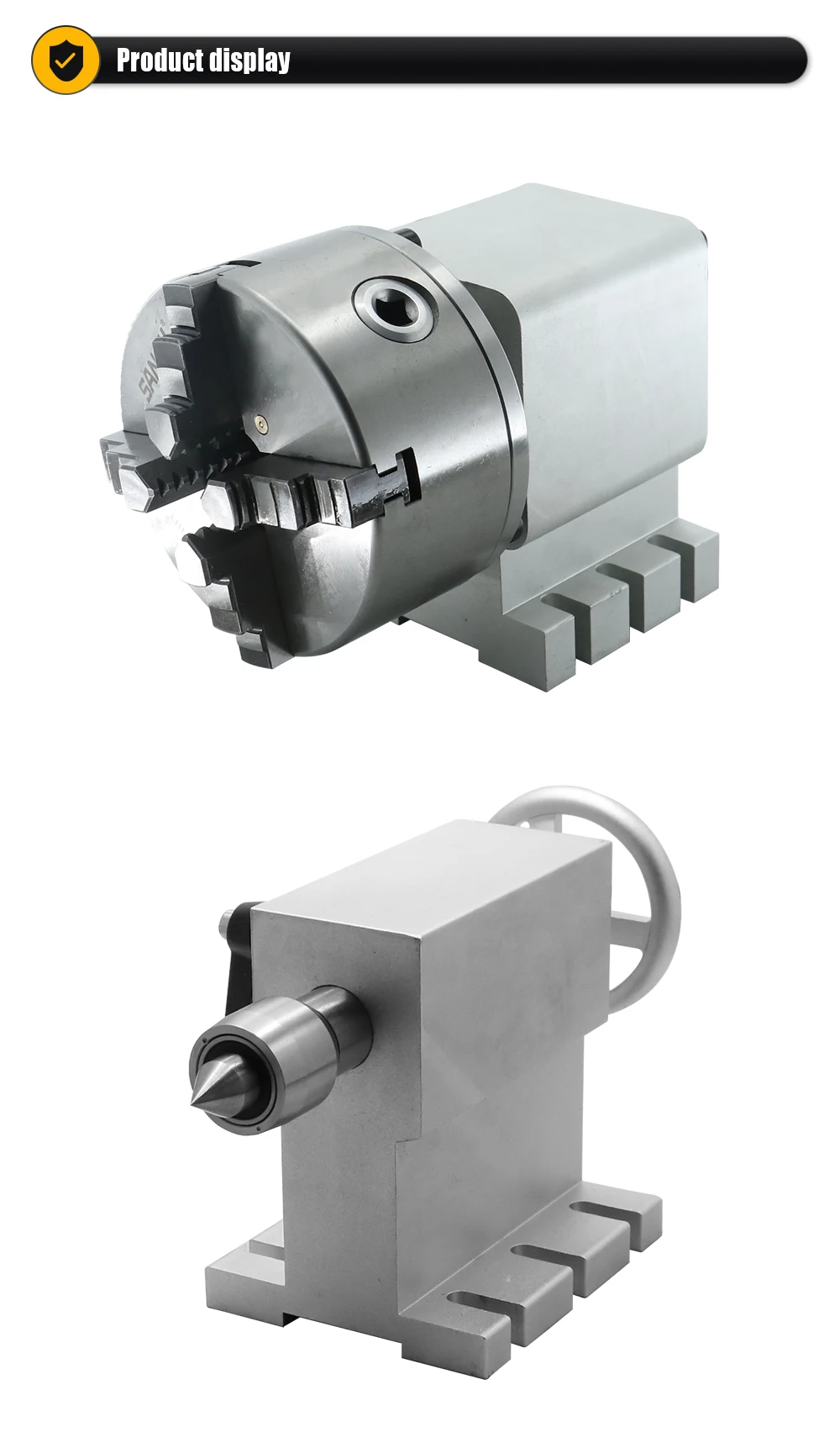 Almacén en el extranjero Ru ES Nema 34 Motor paso a paso de circuito cerrado (4:1) K12-100mm Portabrocas de 4 mordazas un eje giratorio Aixs + contrapunto para enrutador