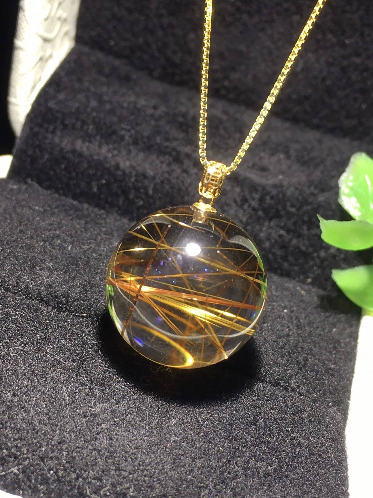 

Подвеска из натурального золота с рутилированным кварцем, цветок, ювелирные изделия из рутилированного кварца, 15 мм, для мужчин и женщин, Бразилия AAAAAAA