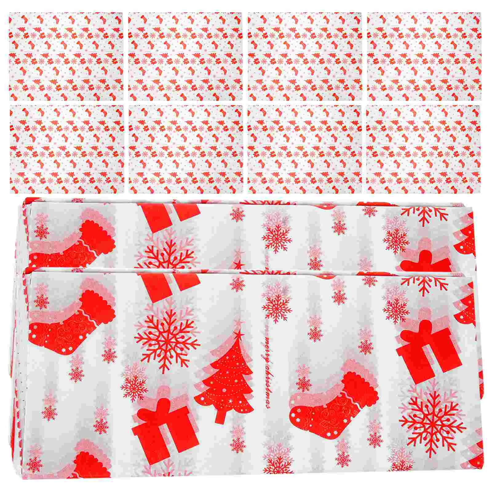 10 Sheets Christmas Wrapping Paper Material Packing for Xmas Tissue Bulk Gift Wrapper