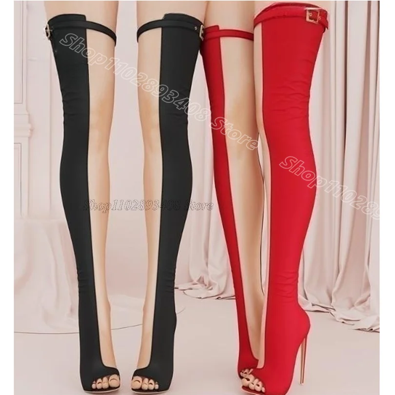 Black Open Toe Stil…