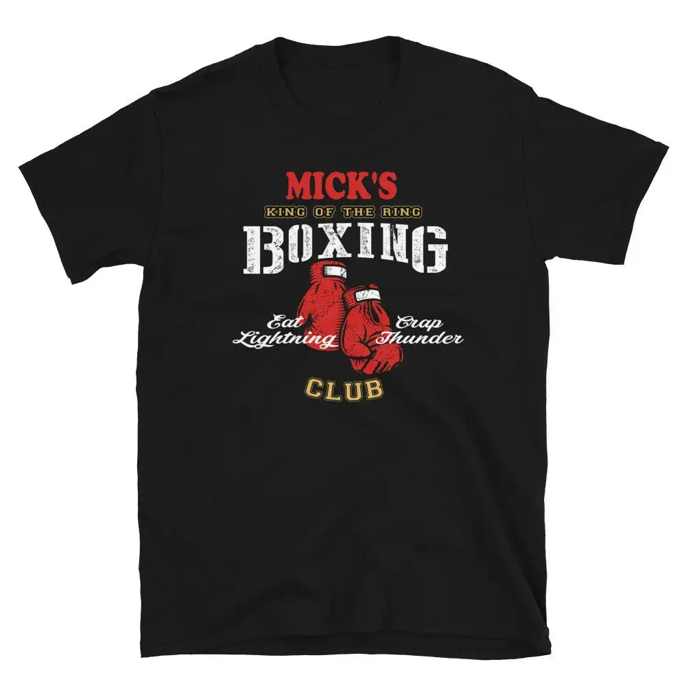 

Eat Lightning and Crap Thunder Funny Gym Mick's Boxing Club T-Shirt 100% Cotton O-Neck Short Sleeve Summer Casual Mens T-shirt