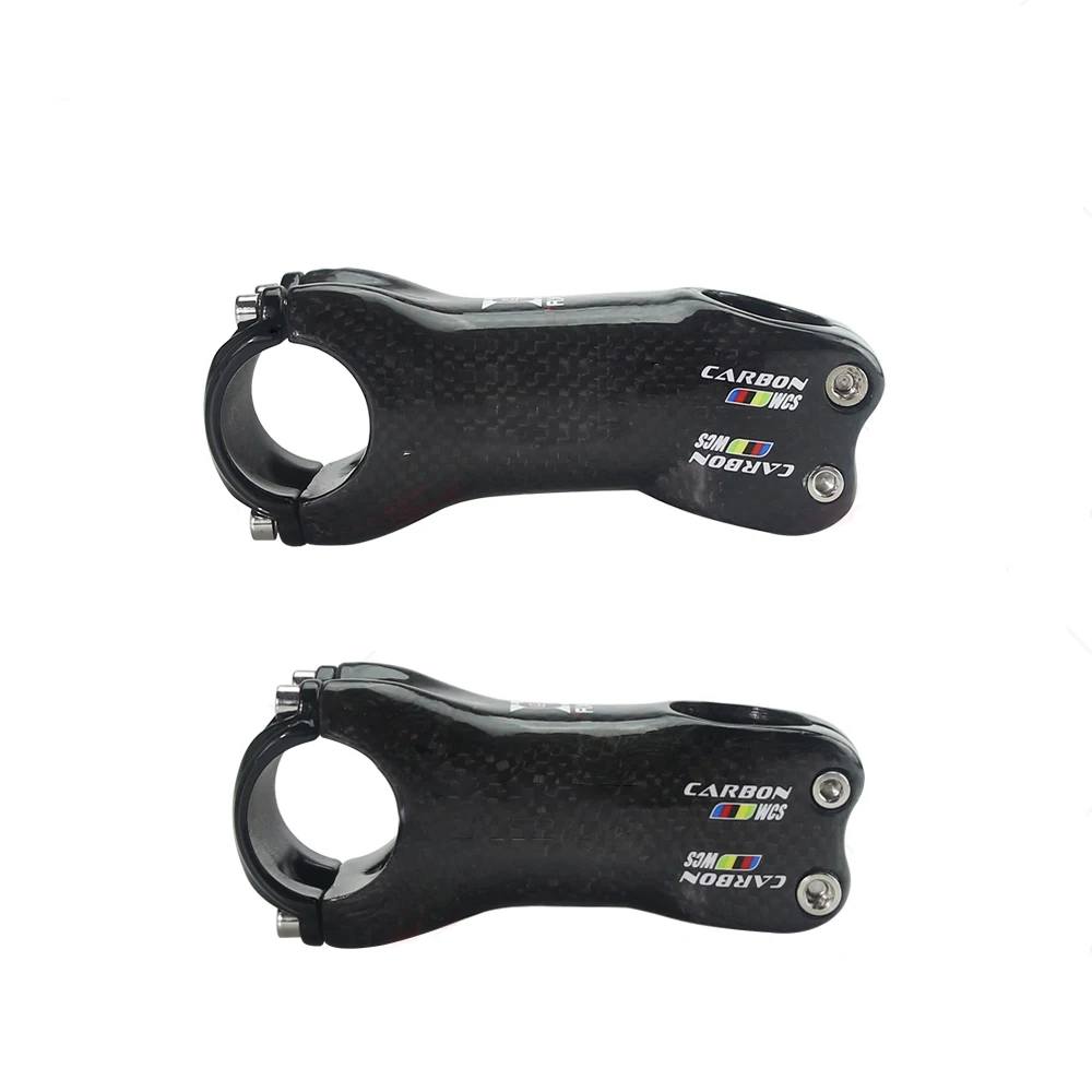 

3K Carbon Bike Stem No Logo Ultra-Light High-Strength For Road/MTB, Adjustable 6°/17° Angle, 60-130mm Length