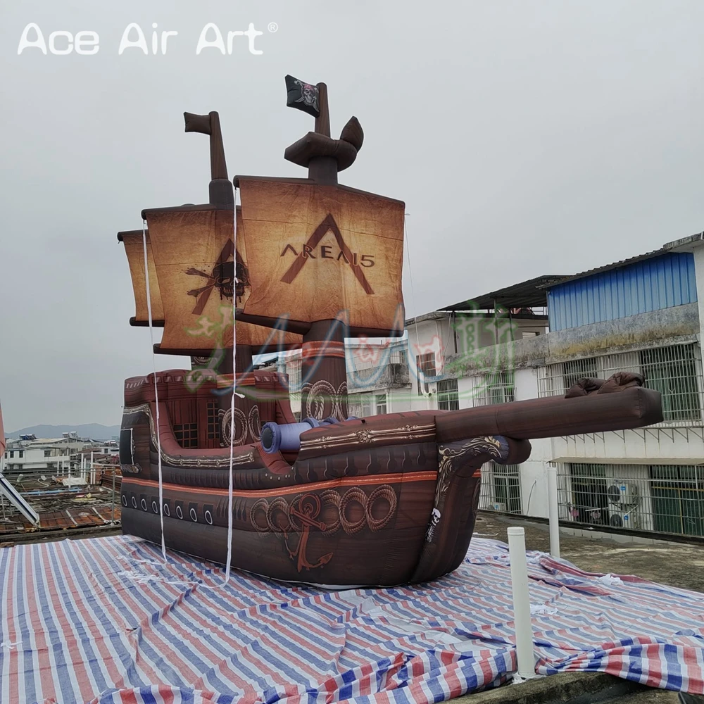 Giant Inflatable Pirate Ship, Sea Theme Party Decorations, Airblown Boat Replica for Event