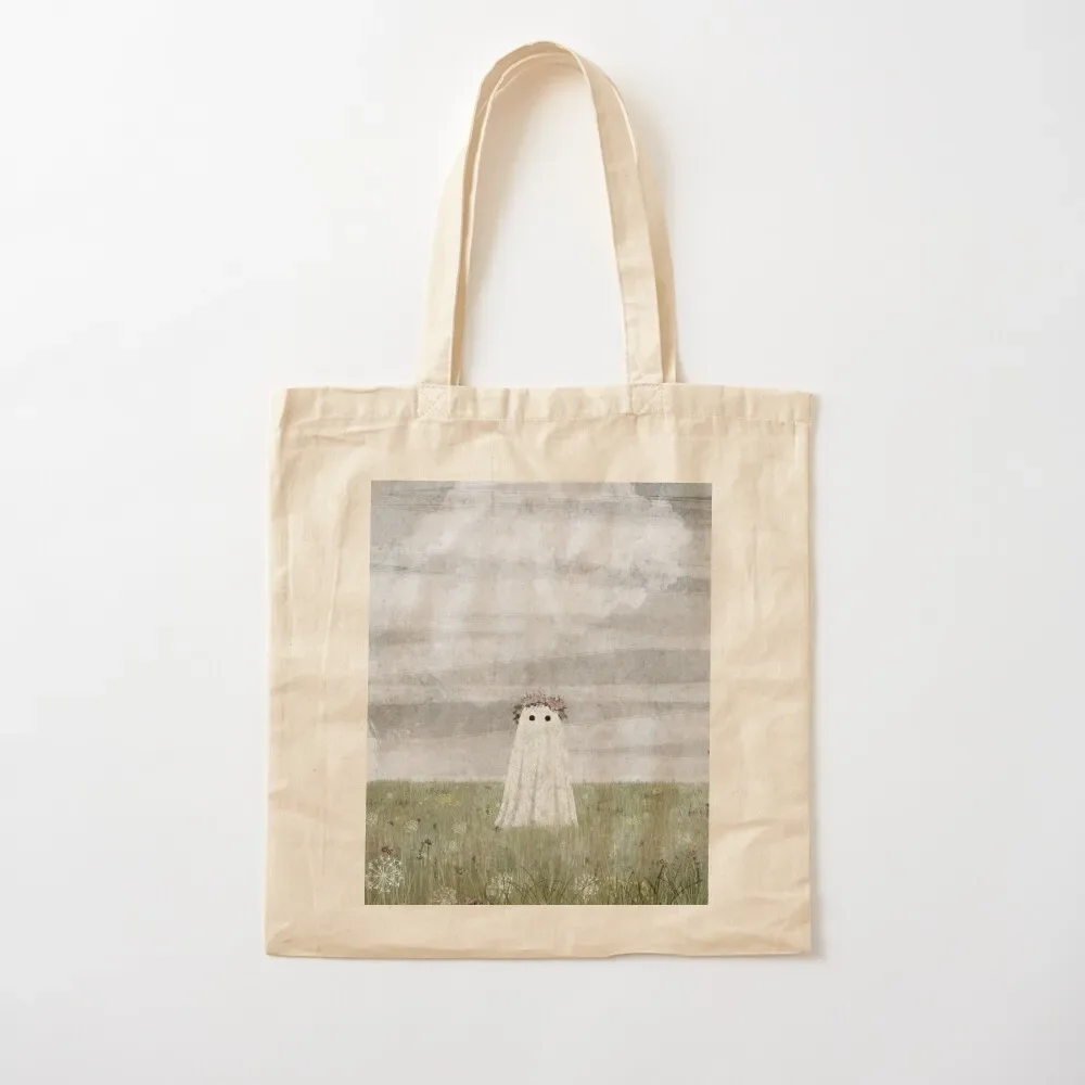 

There's A Ghost in The Meadow Summer Tote Bag tote bag woman shopping bags foldable cute pouch bag