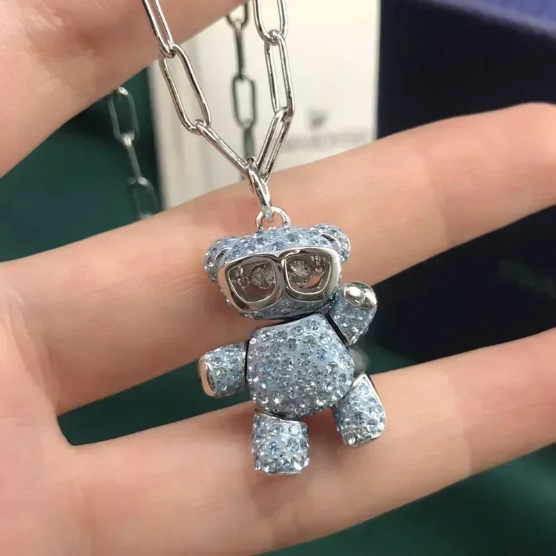 NONE Original 2025, trendiges edles Schmuckset für Damen, Charms, kleiner Bär, Halskette, Ohrring, Armband, Party-Accessoires, romantische Geschenke 5