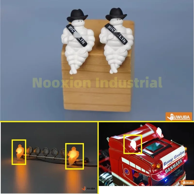 2pcs Simulation Roof Luminous Doll Upgrade for 1/14 Tamiya RC Truck Tipper SCANIA 770S VOLVO ACTROS AROCS MAN TGX VOLVO