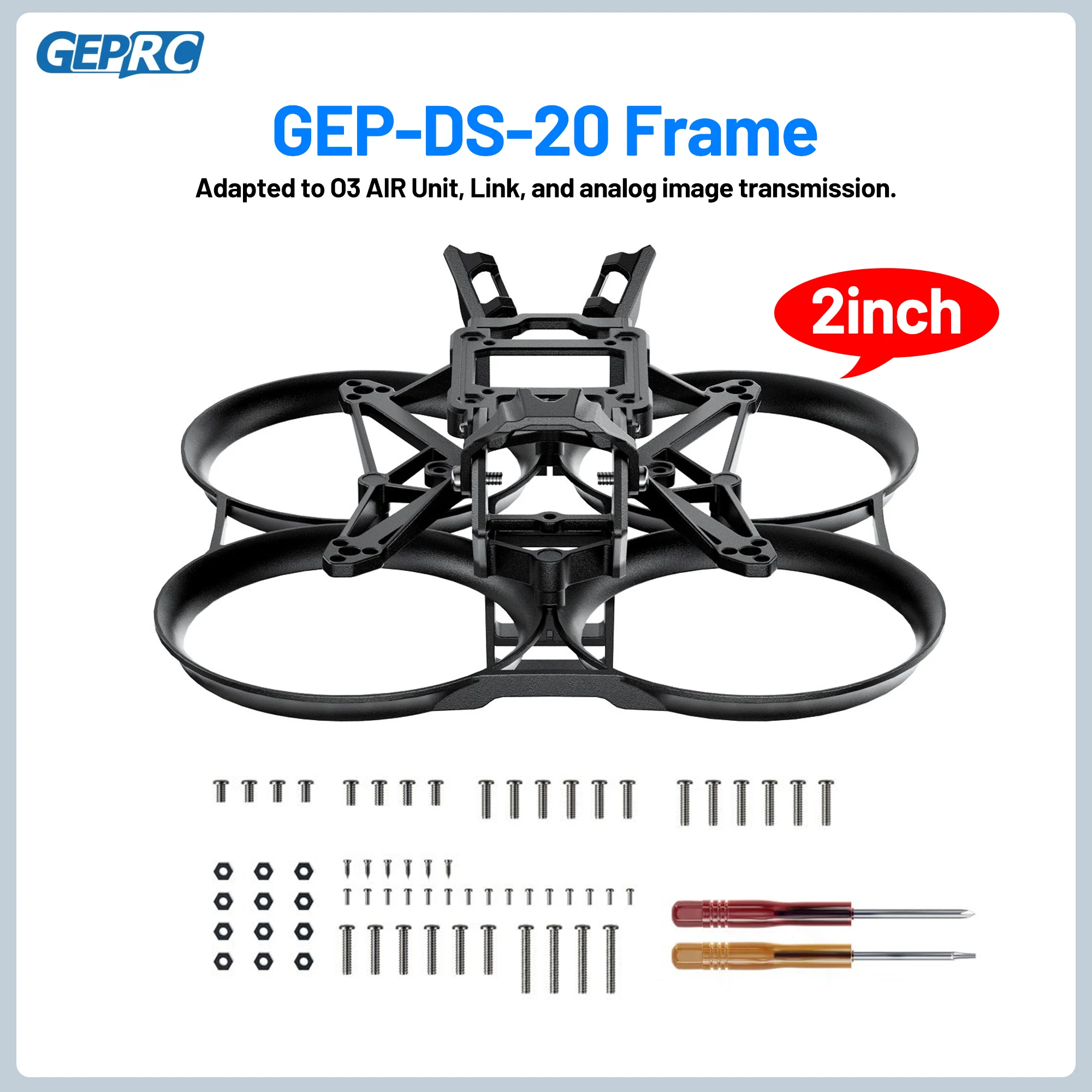 

GEPRC GEP-DS20 Frame 2 inch mini Drone Frame Quadcopter Frame for FPV Freestyle 2inch Cinewhoop DarkStar20 Drone DIY Parts