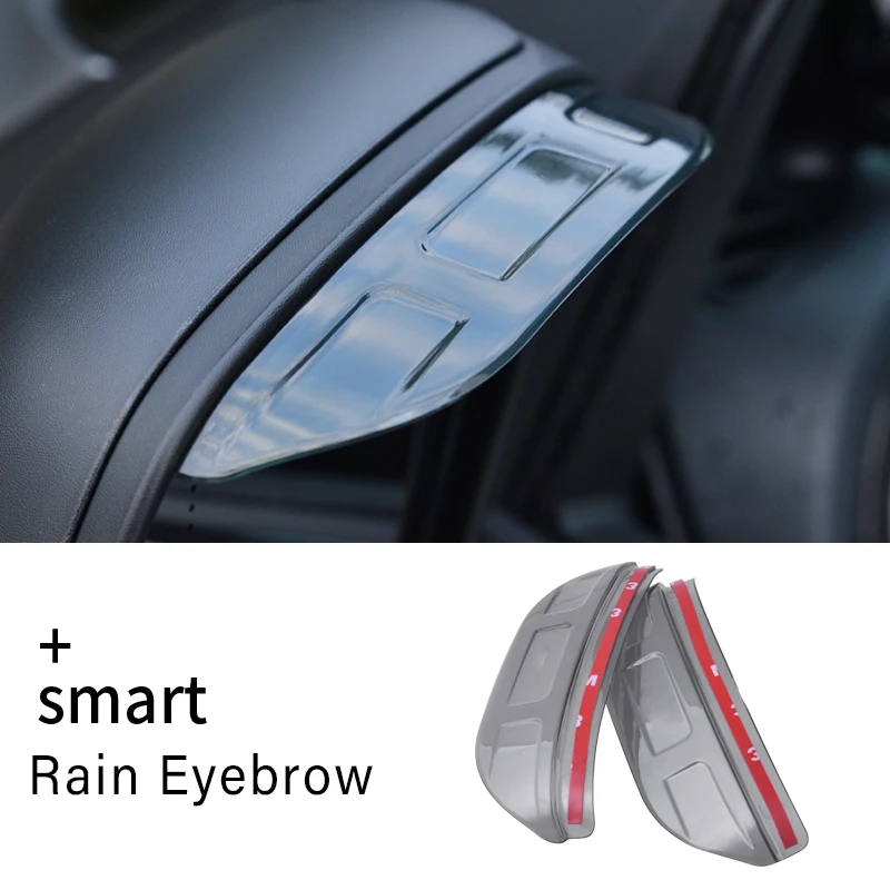 For SMART 453 Fortwo Forfour 2pcs Car Rear View Mirror Rain Eyebrow Protector Shield Sun Visor Shade Cover Sticker Accessories