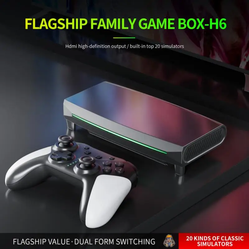 

Mini Home Slim compact Game Box Family Game Console 2.4G Dual Handle Support 20 Simulators Built-in 20,000 Game HDMI-compatible