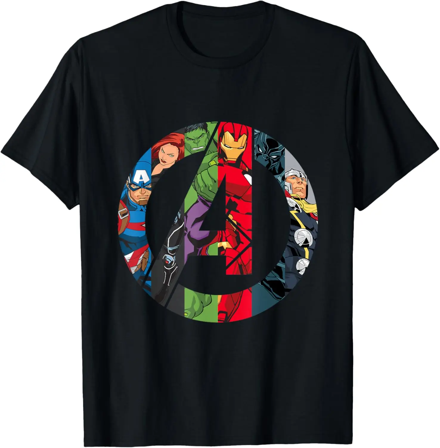 Avengers A Logo T-Shirt Summer Short-Sleeved Breathable Sweat-Wicking Versatile Fashion T-Shirt For Back-To-School Season,