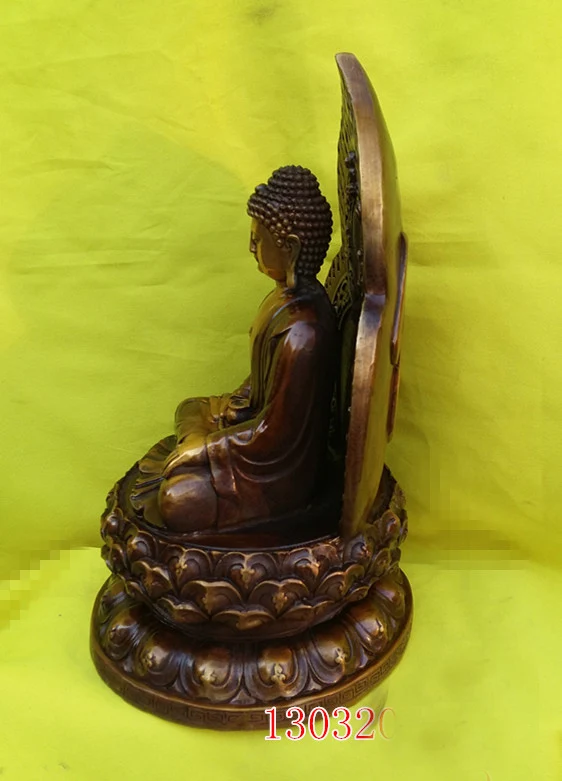 HOME Temple Greco-Buddhist efficacious # India Tibetan Buddhism RULAI Sakyamuni Buddha brass statue