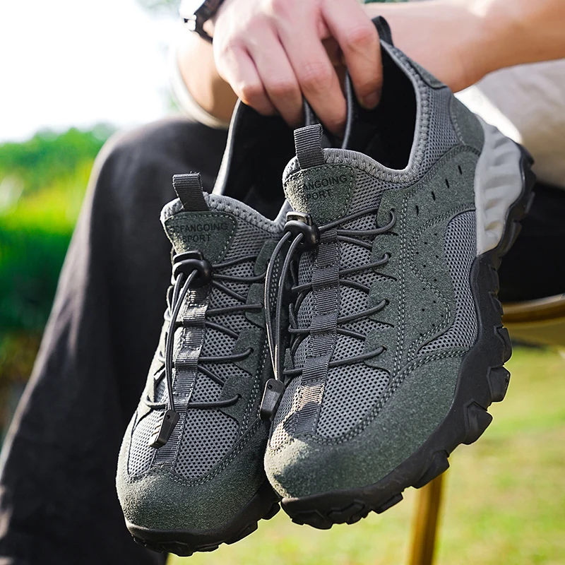 

Mesh Breathable Mens Walking Hiking Shoes Outdoor Casual Sneakers Comfortable Climbing Trekking Shoes Lightweight Running Shoes