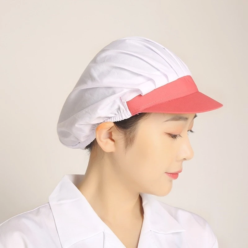 Men and Women Dining Caps Catering Workshop Dust Proof Work Caps Protective Breathable Mesh Chef Hat Elastic Size DXAA