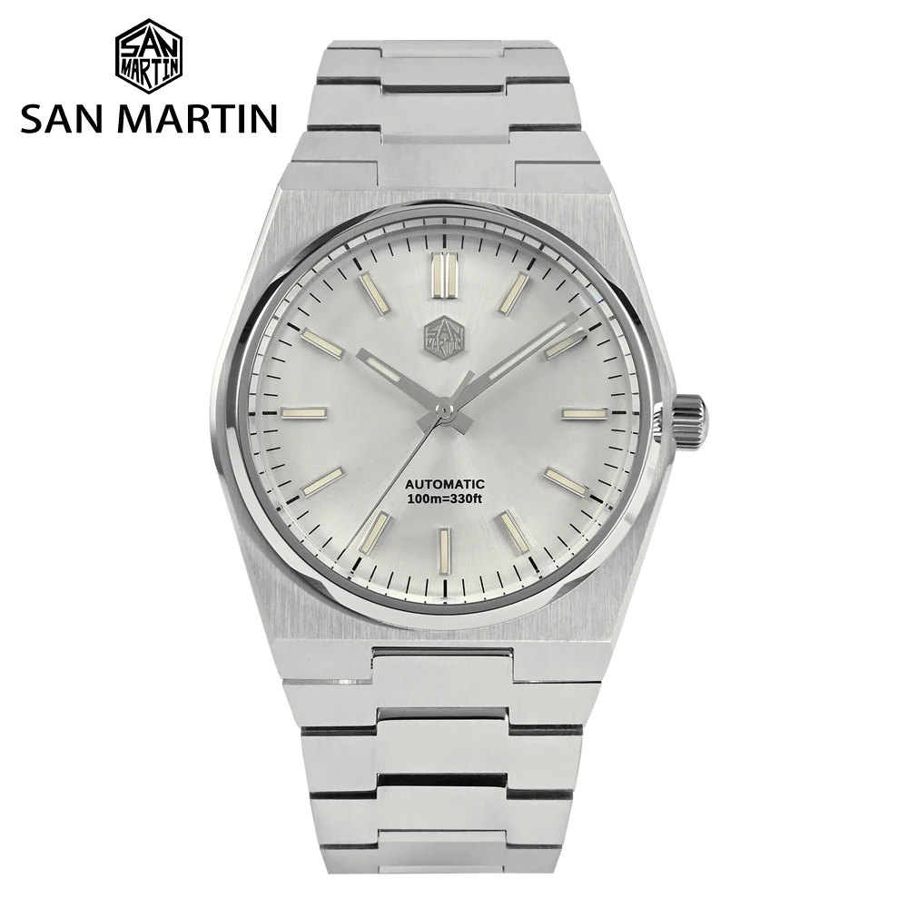 San Martin Men Watch 40mm Miyota 9015 Classic Luxury Dress Automatic Mechanical Watches Quick Release Stainless Steel Bracelet