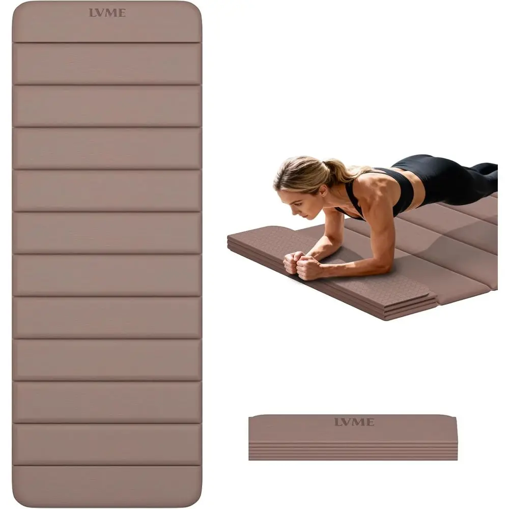 

Thick Foldable Yoga Mat, 76 x 26 (10mm), Certified TPE, Anti-Slip & Odorless, 12-Month Design or Ultra Portable for Yoga, Gym, P