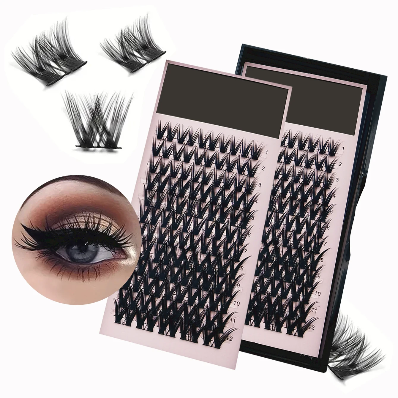 48 clusters of DIY eyelashes, soft, natural, easy to apply, reusable, suitable for daily false eyelashes