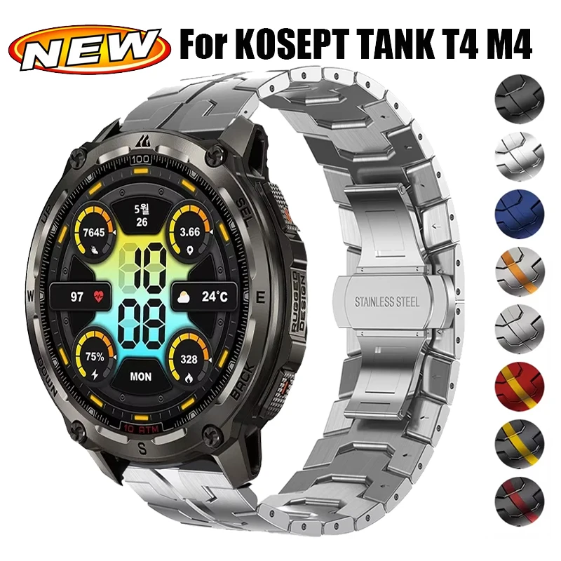 Correa de acero inoxidable de 22mm para KOSPET TANK M4 T4/TANK M2 T2 M3 T3/M3, pulsera Ultra de Metal, Correa para KOSPET MAGIC P10 R10 ORB