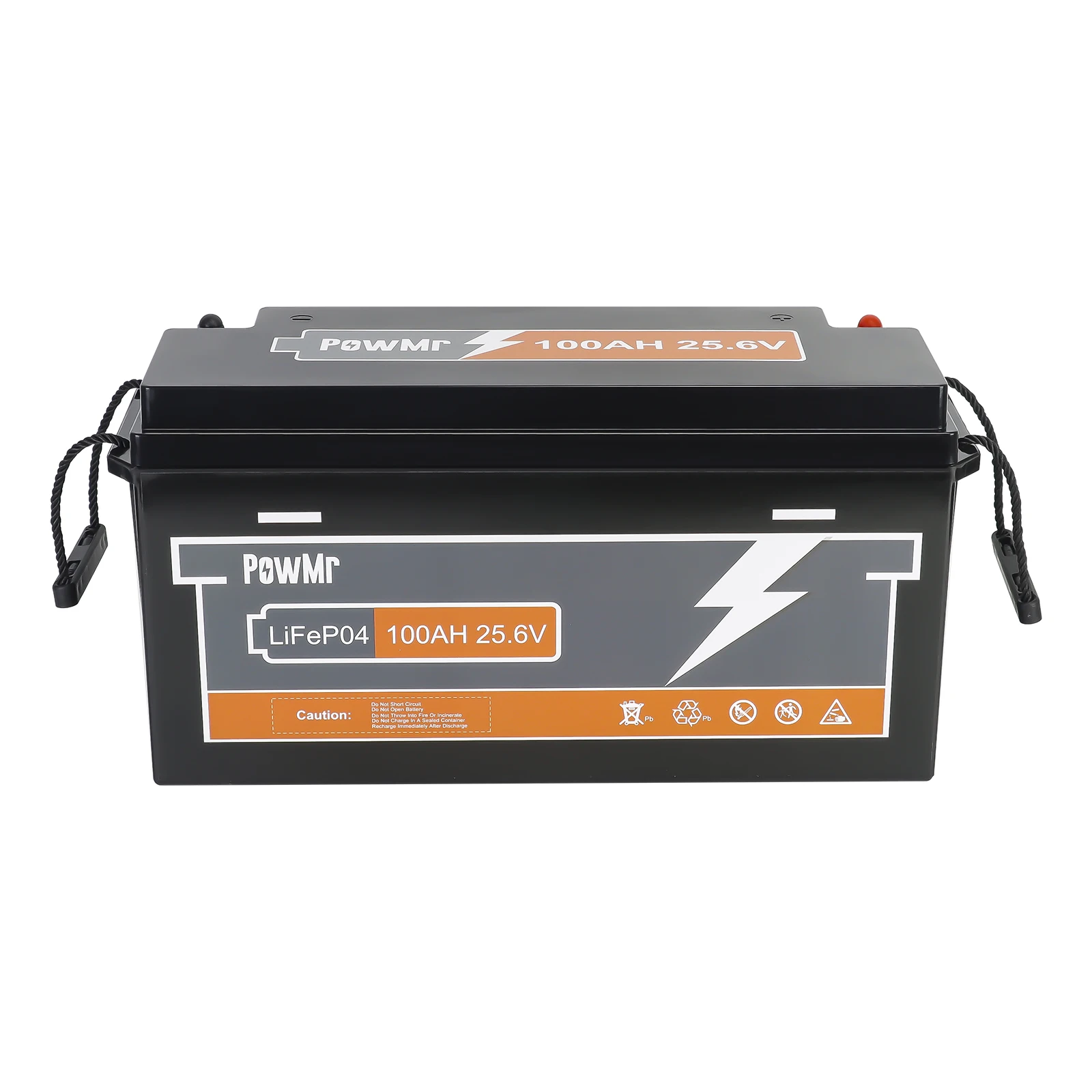 PowMr 100AH 25.6V LiFePO4 Batterie 2560Wh mit integriertem 100A BMS, 6000+ Zyklen, Deep-Cycle Lithium-Eisenphosphat-Batterie für Solar, Wohnmobile, Marine, Golfcarts, netzunabhängige