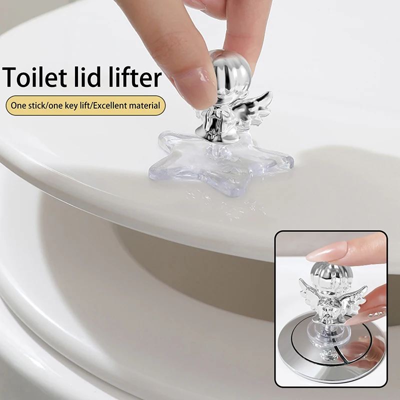 1 PC Toilet Seat Lifter ห้องน้ําอุปกรณ์ยกหลีกเลี่ยงการสัมผัสฝาห้องน้ํา Handle WC อุปกรณ์เสริมห้องน้ํากดปุ่ม Home Supplies