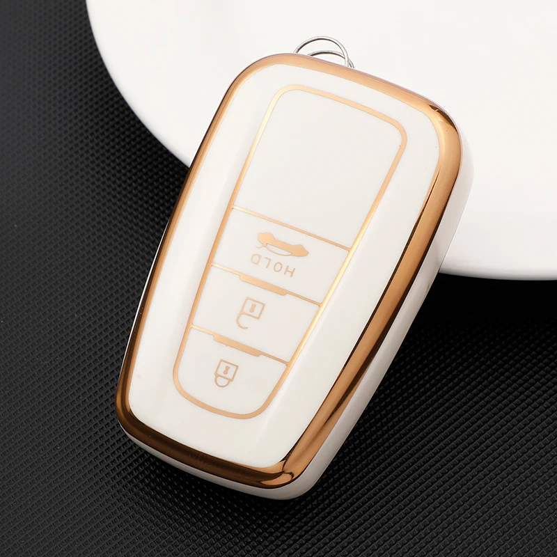 Miękka TPU obudowa kluczyka do samochodu z pilotem pokrywa Fob brelok do Toyota Camry CHR Corolla RAV4 Avalon Land Cruiser Prado Prius 2017 - 2022 — zdjęcie 4