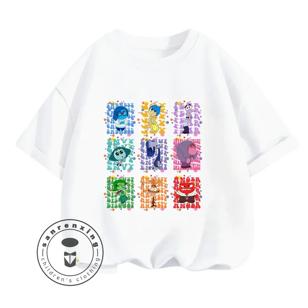 Fun in the Sun with Disney's Inside Out T-Shirts Stylish and Comfortable Solid Color Tops Featuring Beloved Cartoon Characters