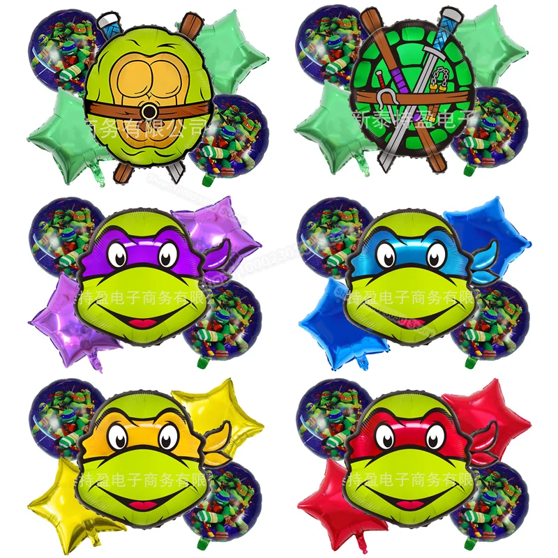 Teenage Mutant Ninja Turtles Balloon Birthday Ballons Aluminum Foil Number Balloons Anime Party Decoration Props Children Gift