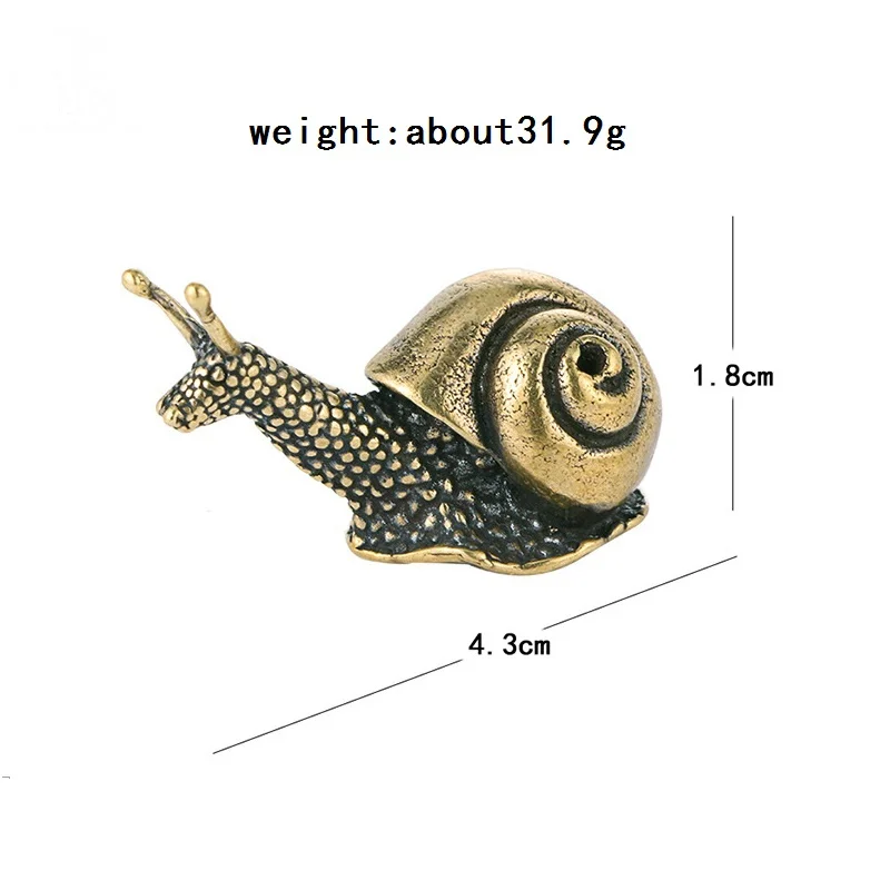 Solid Brass Animal Snail Figurines Miniatures Tea Pet Crafts Collection Desktop Small Ornament Home Decoration Accessories Gifts