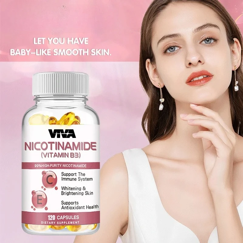 Niacinamide Whitening Capsules - Supports Energy Metabolism, Skin Health and Cell Repair, Enhances Immune Function, Non-GMO