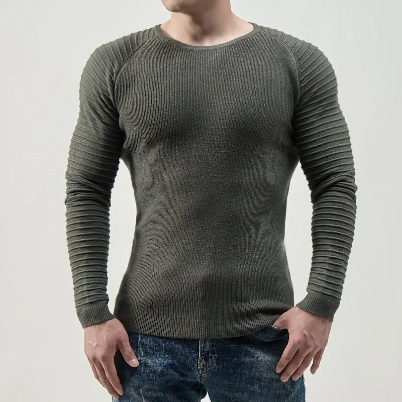 

GIOIO men's knitted sweater, round neck solid color slim sweater, autumn and winter fashion casual bottoming pullover