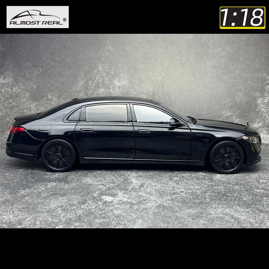 Almost Real 1/18 FOR Benz Maybach S-Class S680 Night  Series  2023  car model Metal send friends send leaders birthday presents