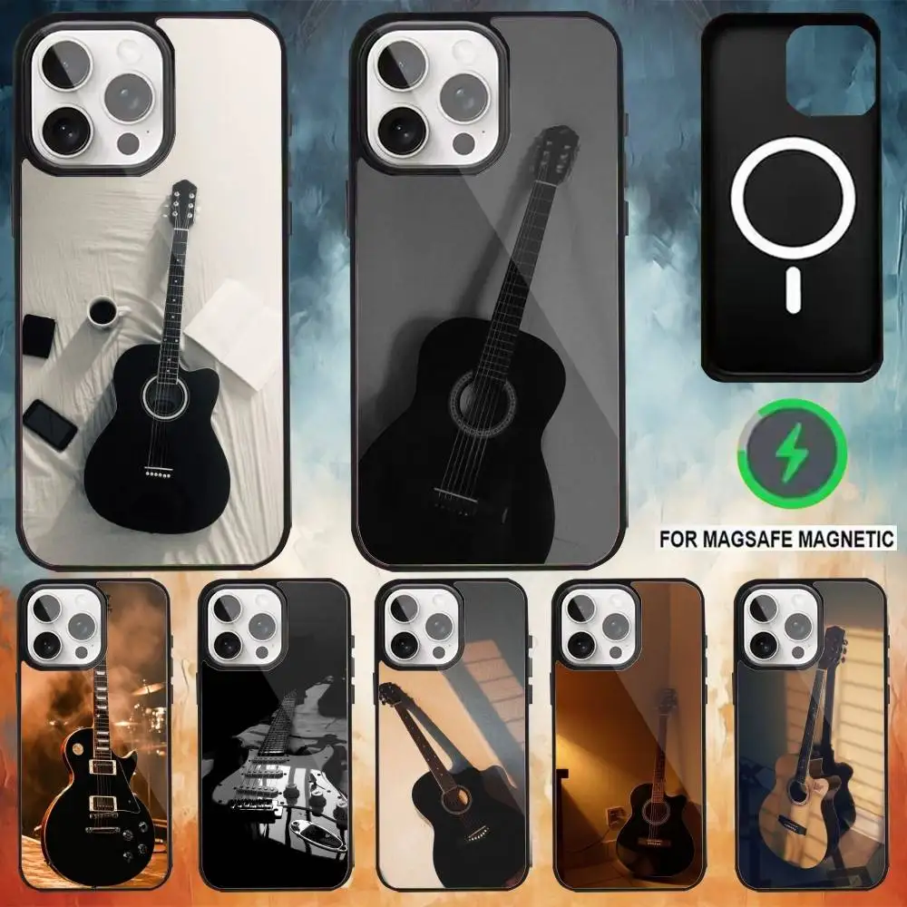 

G-Guitar Phone Case For iPhone17,16,15,14,13,12,11 Plus,Pro Max Magnetic For Magsafe Wireless Charging