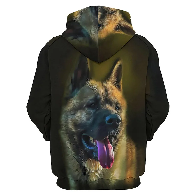 

German Shepherd Dog Hoodie Men Clothing New 3D Pug Doggy Printed Hoodies Women Harajuku Fashion Tops y2k Pullovers Hooded Hoody